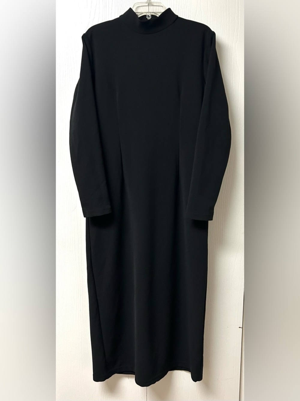 Black Long Sleeve Mock Neck Women's Dress